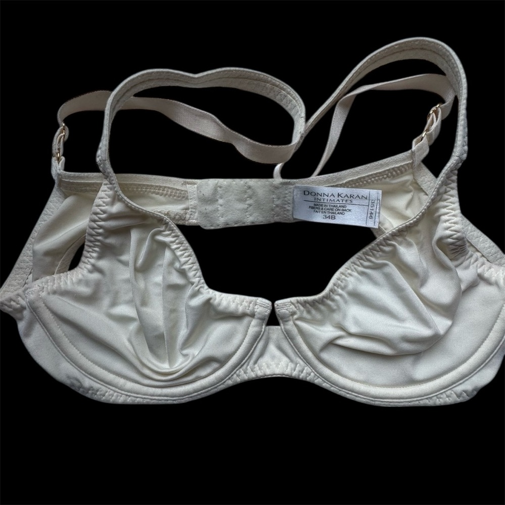 Donna Karan Cream Off White Underwire Tee Shirt Bra Intimates 34B